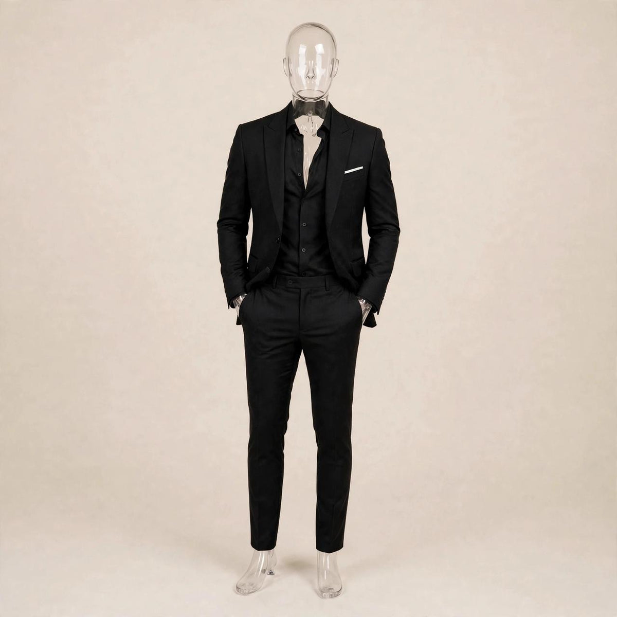 NOOR - Black Slim Fit Suit | 2-Piece Wedding & Business Formal Blazer Set